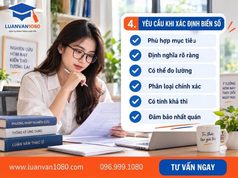Yêu cầu khi xác định biến số trong đề tài nghiên cứu