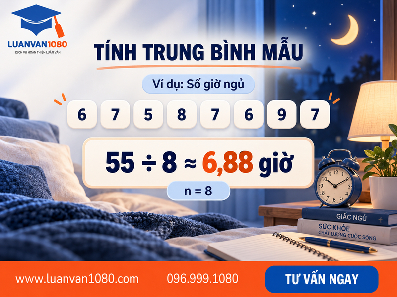 Cách tính trung bình mẫu từng bước kèm ví dụ minh họa