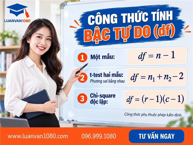 Công thức tính bậc tự do (df)