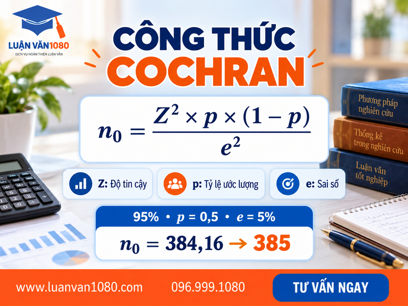 Công thức tính cỡ mẫu phổ biến hiện nay