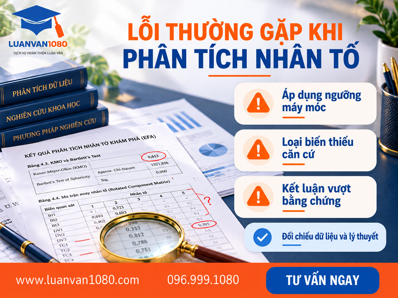 Những lỗi thường gặp khi phân tích nhân tố trong luận văn