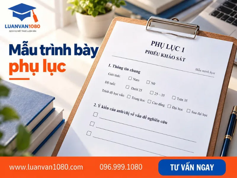 Cách trình bày phụ lục trong bài báo cáo