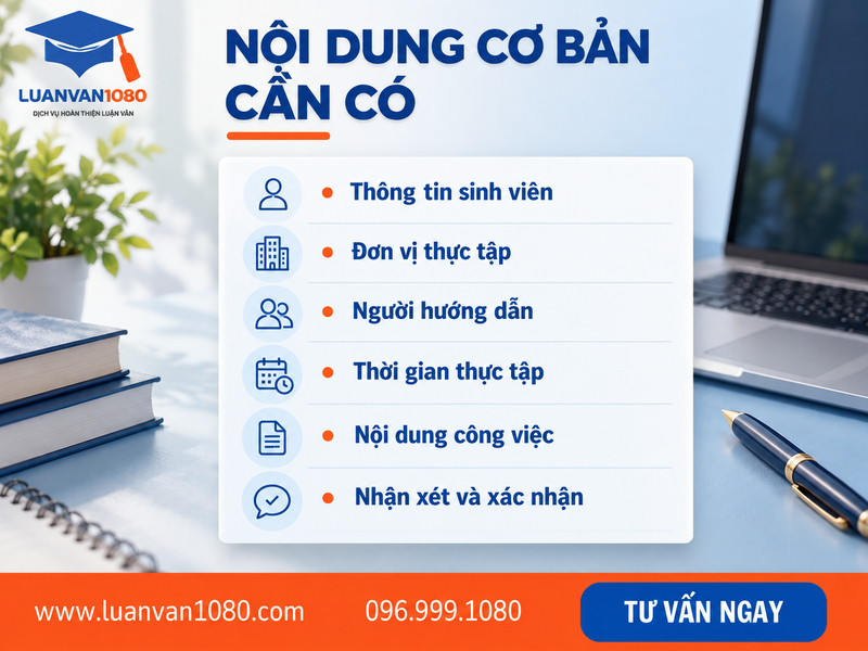 Nội dung cơ bản cần có trong giấy xác nhận thực tập