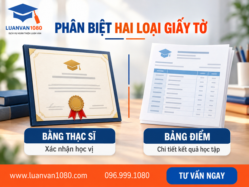 Phân biệt bằng tốt nghiệp thạc sĩ và bảng điểm thạc sĩ