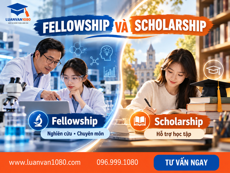 Phân biệt fellowship và scholarship (học bổng thông thường)