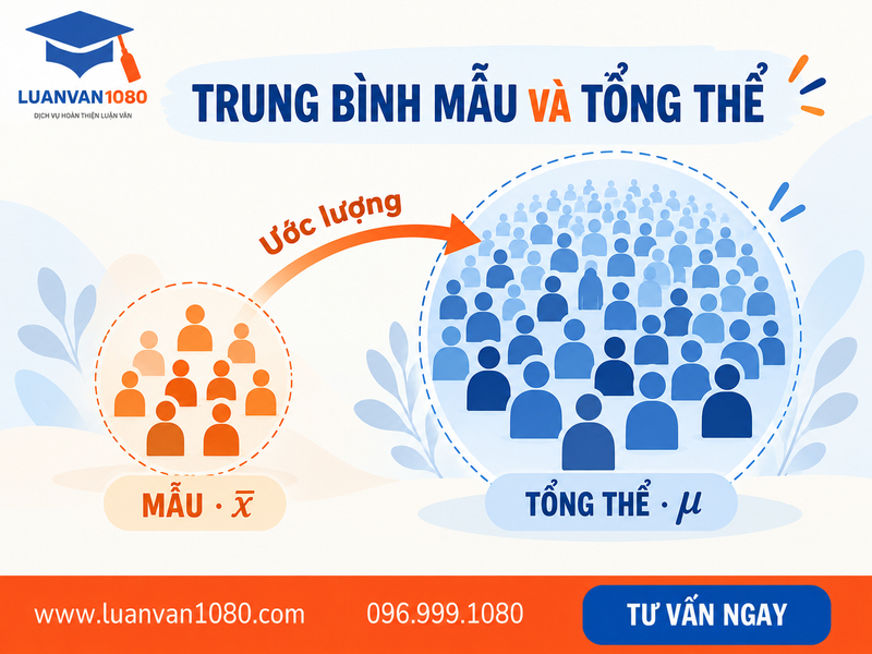 Phân biệt trung bình mẫu với trung bình tổng thể