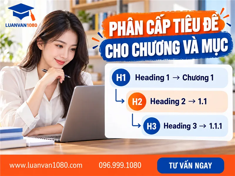 Phân cấp tiêu đề (Heading) cho từng chương, mục trong Word