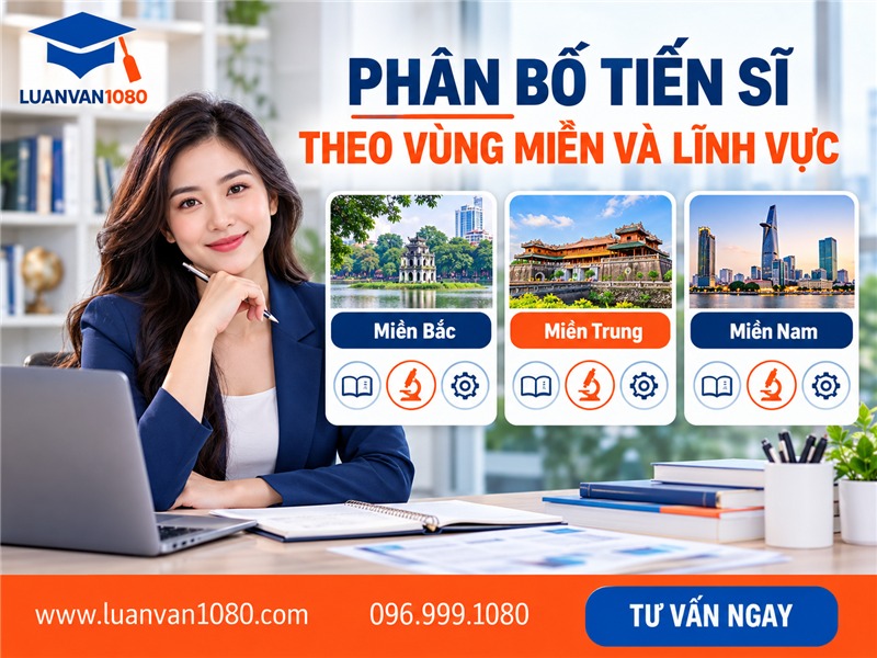 Phân bố tiến sĩ theo vùng miền và lĩnh vực